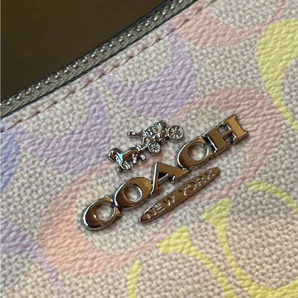 Coach Multicolor Pastel Signature Hobo Bag with Crossbody Strap - Picture 7 of 9